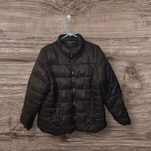 Time and Tru Black Quilted Puffer Jacket for Women